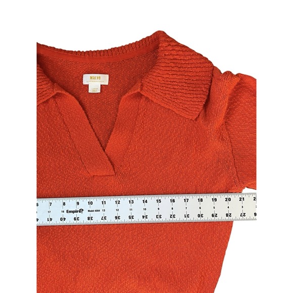 Anthropologie x‎ MAEVE V-neck Polo Sweater Large Preppy Boho - Picture 6 of 8